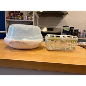 Munchkin Steam Guard Microwave Sterilizer and Deluxe Dishwasher Basket bundle